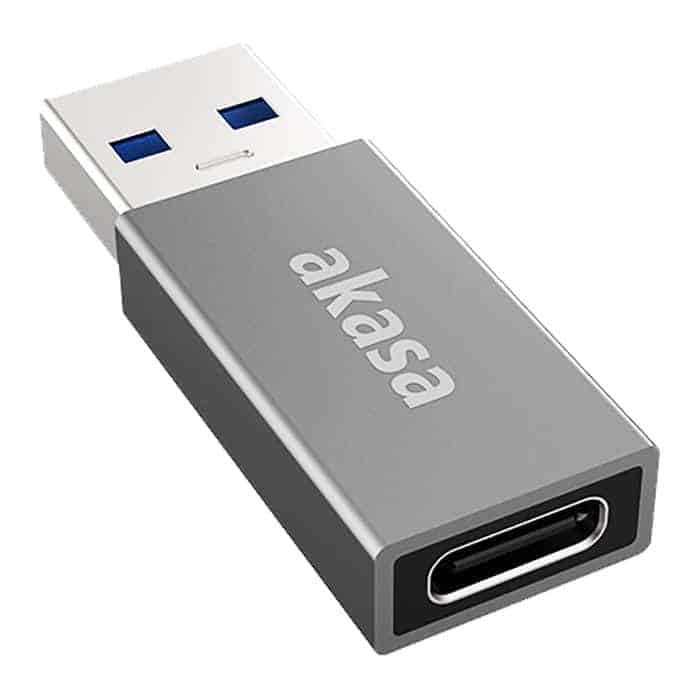 (image for) Akasa USB Type-A Male to USB Type-C Female Adapter Black/Space Grey